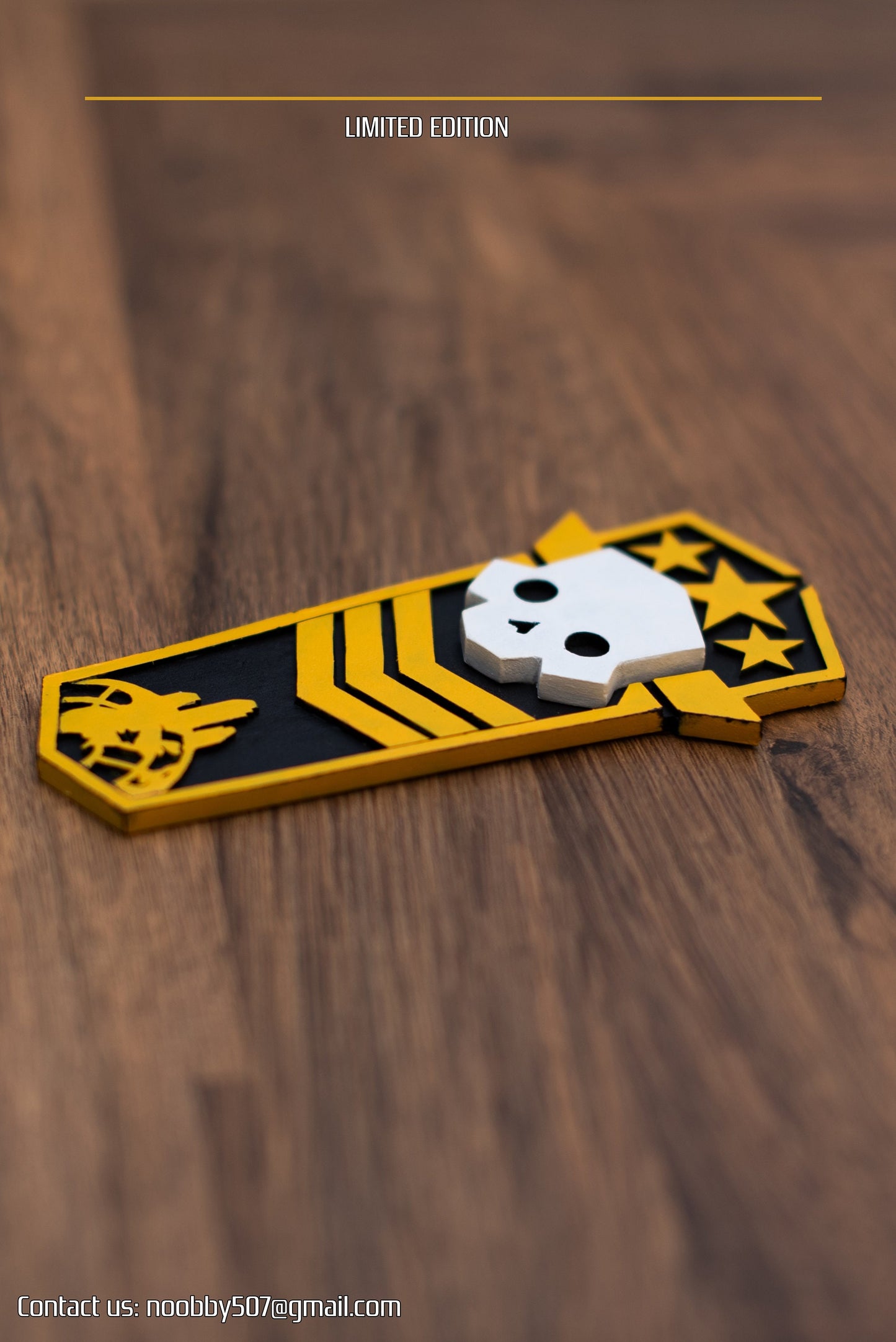 Helldivers 2 style democratic fridge magnet badge logo.